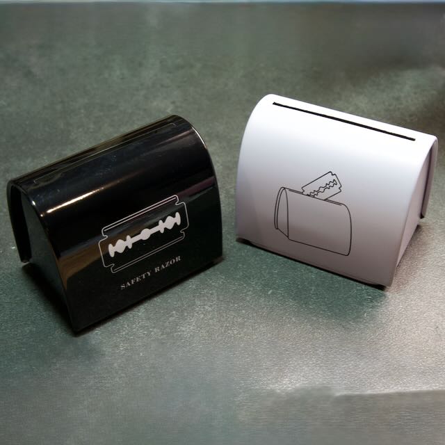 Stuga Razor Blade Disposal Case: Handmade, sustainable, discreet storage for used razor blades; showcases natural design and texture.