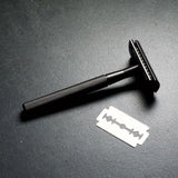 Matte black WÖLFE 97 double edge safety razor — forgiving weight makes it an ideal first razor when switching from cartridges.