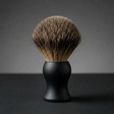 Essentials badger shaving brush with matte black polymer handle by Stuga