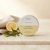 Australian Lemon Myrtle goat milk body soap — natural handmade soap in an 80g tin | Stuga
