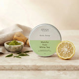 Goat milk body soap in Matcha, Yuzu and White Tea — handmade Australian soap in an 80g tin | Stuga